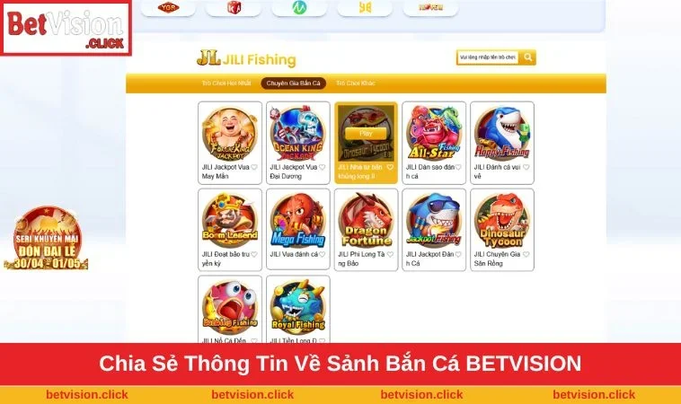 Sảnh game bắn cá BETVISION ăn khách thu hút gần 3 triệu người tham gia 