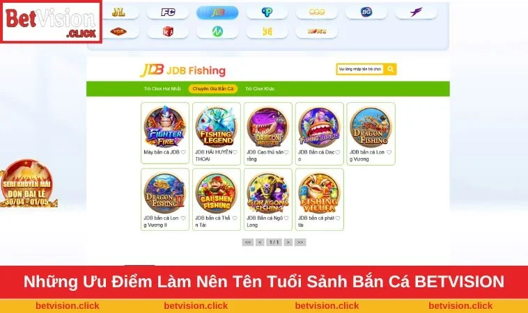Trải nghiệm săn cá tại BETVISION với rất nhiều ưu điểm nổi bật