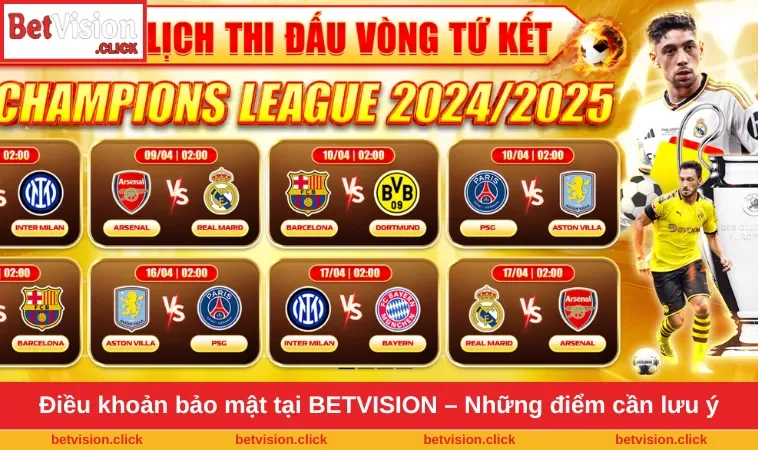 Điều khoản bảo mật tại BETVISION – Những điểm cần lưu ý