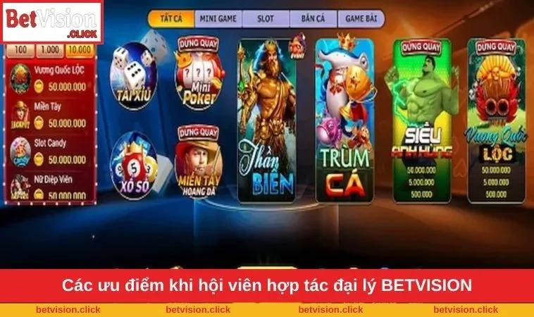 Các ưu điểm khi hội viên hợp tác đại lý BETVISION