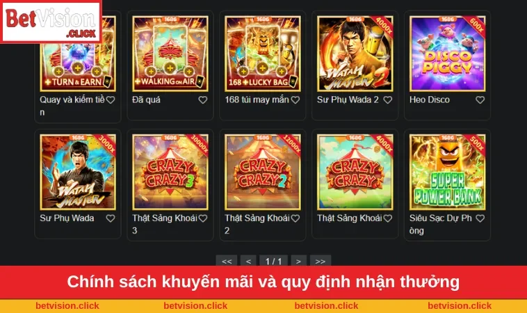Chính sách khuyến mãi và quy định nhận thưởng