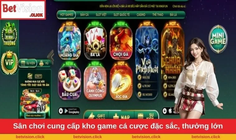 Sân chơi cung cấp kho game cá cược đặc sắc, thưởng lớn